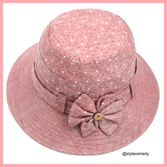 Vintage Floral Bucket Hat Foldable Wide Brim Cotton Polyester main image 4